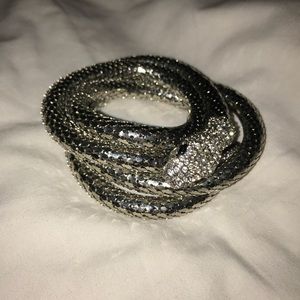 Long Silver Snake Necklace